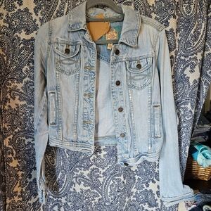 Abercrombie VINTAGE Y2K Denim Jean jacket Light Wash Rare